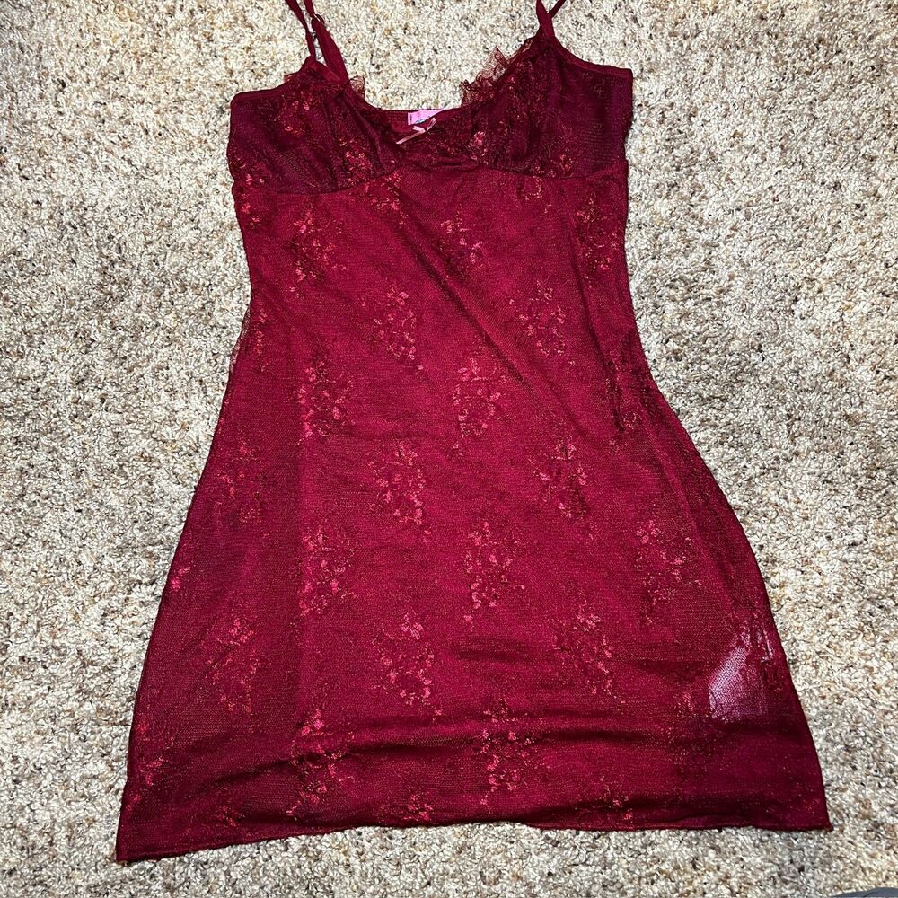 Edikted Women's Size S Sheer Lace Slip Mini Dress